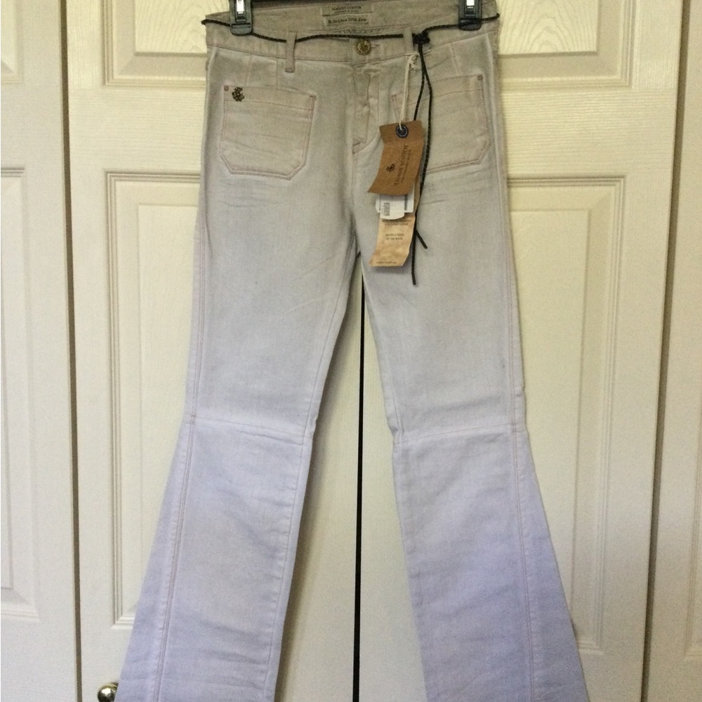 NWT Madison Scotch Amsterdams Blauw Birkin High waisted Flare sz 25 Indigo Dyed